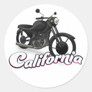 Californische motorfiets ronde sticker