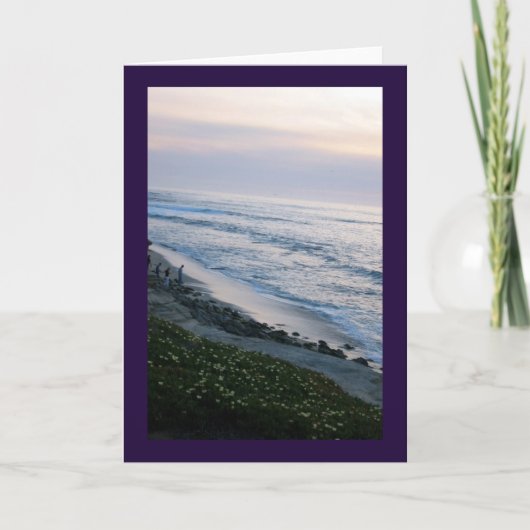 Californische Ocean Sunset Beach Custom Wenskaart Kaart (Voorkant)