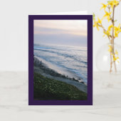 Californische Ocean Sunset Beach Custom Wenskaart Kaart (Gele Bloem)