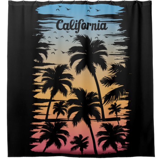 Californische palmboom douchegordijn (Voorkant)