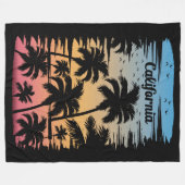 Californische palmboom fleece deken (Voorkant (Horizontaal))