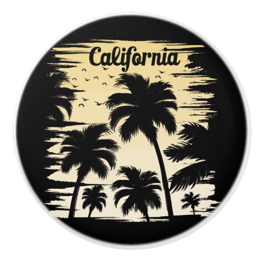 Californische palmboom keramische knop (Voorkant)