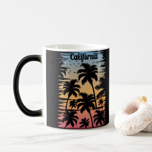 Californische palmboom magische mok (Met donut)