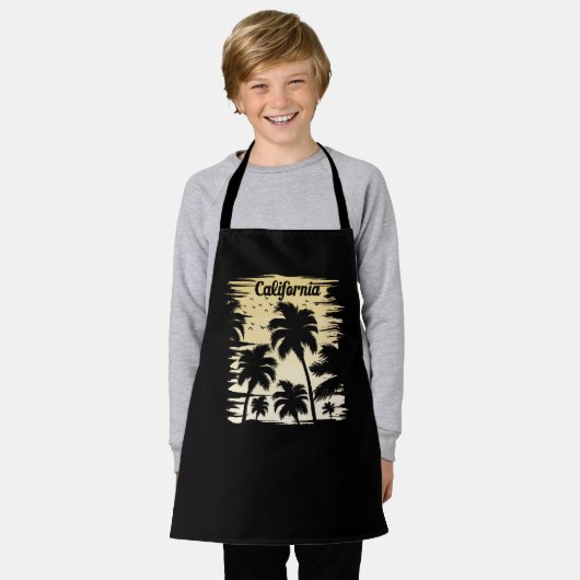 Californische palmboom schort (Gedragen)