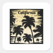 Californische palmboom vierkante sticker (Voorkant)