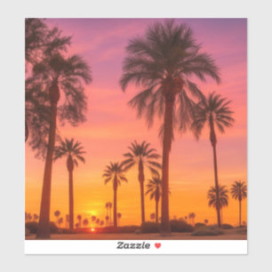 Californische palmboom zonsondergang sticker