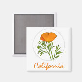 Californische pap in een Cirkel, 'Californische' t Magneet (Voorkant / Achterkant)