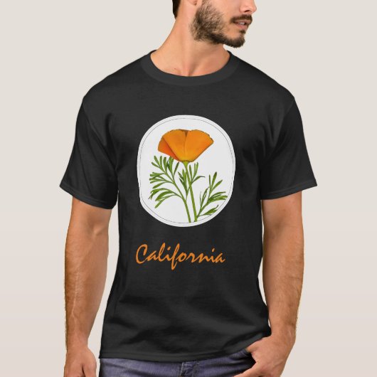 Californische pap in een Cirkel, 'Californische' t T-shirt (Voorkant)