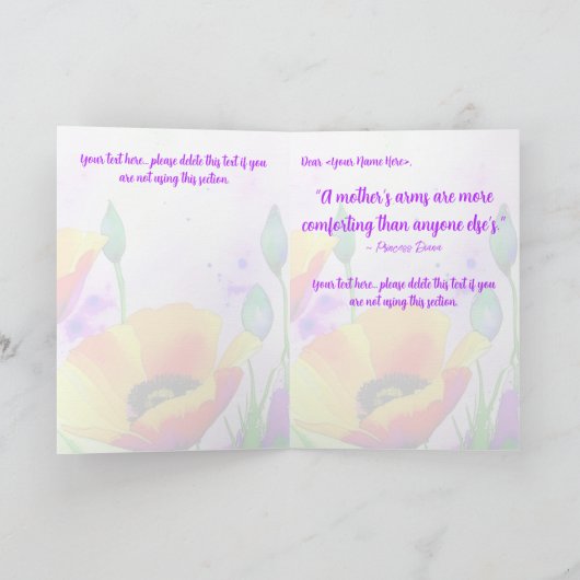 Californische pap Waterverf voor haar Moederdag Kaart (Binnen)