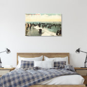 Californische pap zwemmen aan de Pacifische kust Canvas Afdruk (Insitu (Slaapkamer))