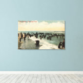 Californische pap zwemmen aan de Pacifische kust Canvas Afdruk (Insitu (Houten vloer))