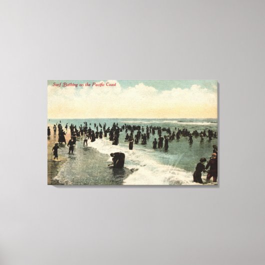 Californische pap zwemmen aan de Pacifische kust Canvas Afdruk (Voorkant)