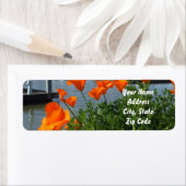 Californische papaver-Adresetiketten Etiket (Insitu)