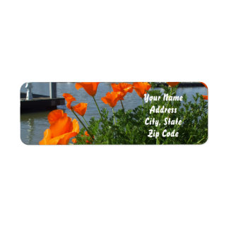 Californische papaver-Adresetiketten Etiket
