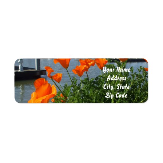 Californische papaver-Adresetiketten Etiket (Voorkant)