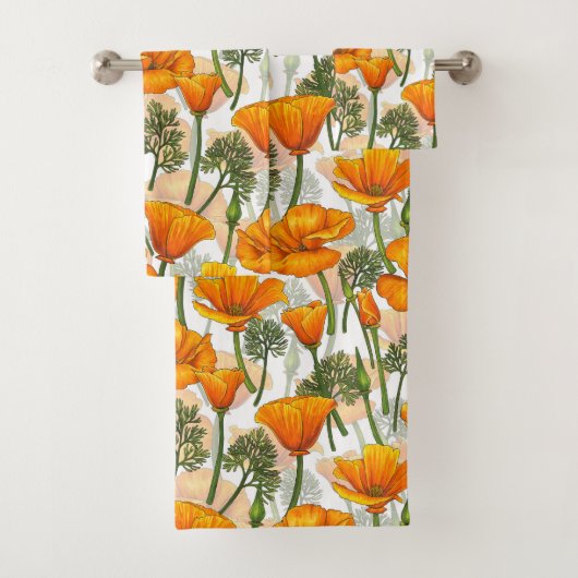 Californische papaver bad handdoek (Insitu)