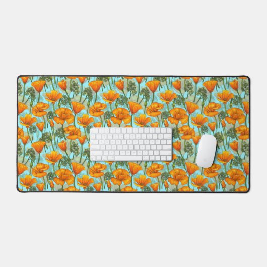 Californische papaver bureaumat (Keyboard & Muis)