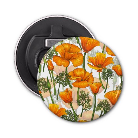 Californische papaver button flesopener (Voorkant)