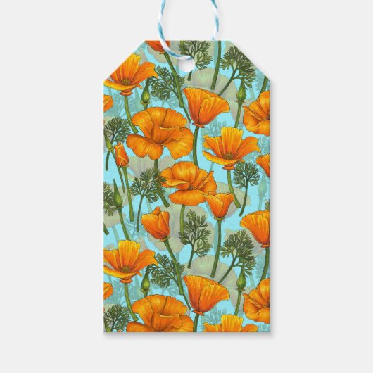 Californische papaver cadeaulabel (Voorkant)