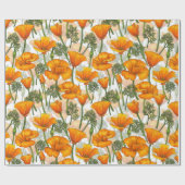 Californische papaver cadeaupapier (Vlak)