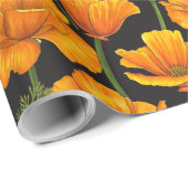 Californische papaver cadeaupapier (Rol Hoek)