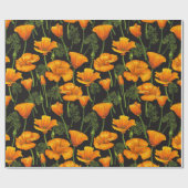 Californische papaver cadeaupapier (Vlak)