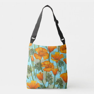 Californische papaver crossbody tas