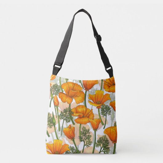 Californische papaver crossbody tas (Voorkant)