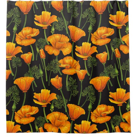 Californische papaver douchegordijn (Voorkant)