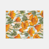 Californische papaver fleece deken (Voorkant (Horizontaal))