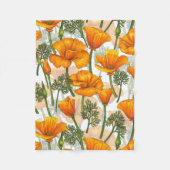 Californische papaver fleece deken (Voorkant)