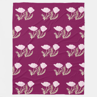 Californische papaver fleece deken