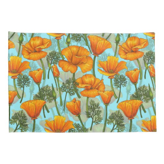 Californische papaver kussensloop (Achterkant-Rechts)