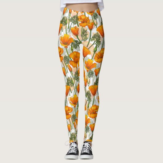 Californische papaver leggings (Voorkant)