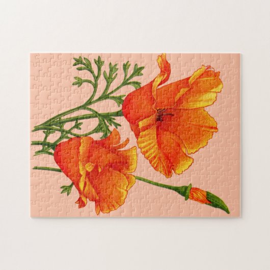 Californische papaver legpuzzel (Horizontaal)