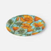 Californische papaver papieren bordje (Gekanteld)