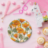 Californische papaver papieren bordje (Feest)