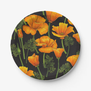 Californische papaver papieren bordje