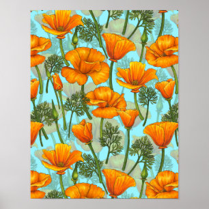Californische papaver poster