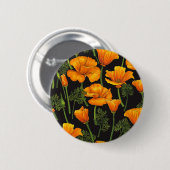 Californische papaver ronde button 5,7 cm (Voorkant /achterkant)