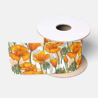 Californische papaver satijnen lint