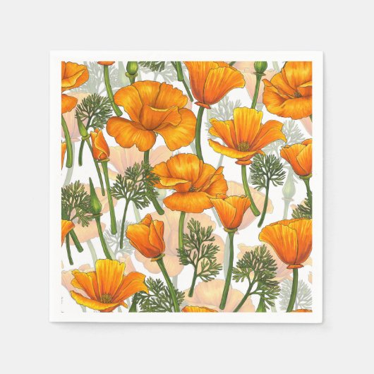 Californische papaver servet (Voorkant)