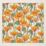 Californische papaver sjaal<br><div class="desc">Handgetekend patroon met Californische poppies</div>
