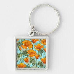Californische papaver sleutelhanger