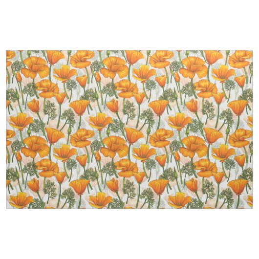 Californische papaver stof (Fat Quarter)
