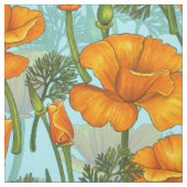 Californische papaver stof (Swatch)
