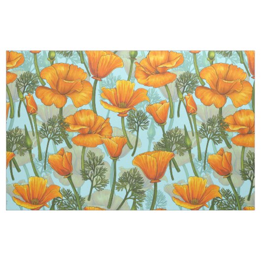 Californische papaver stof (Fat Quarter)