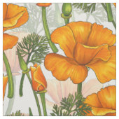 Californische papaver stof (Swatch)