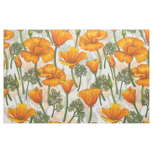 Californische papaver stof (Fat Quarter)