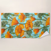 Californische papaver strandlaken (Voorkant)